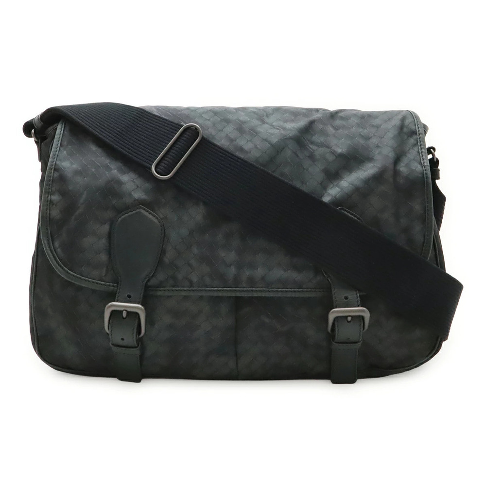 BOTTEGA VENETA Intreccio Illusion Gardena Messenger Bag Dark Gray